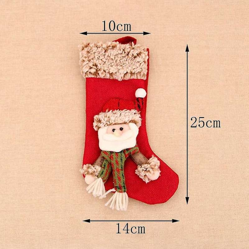 Christmas Stocking Santa Claus Candy Sock Gift Decor Bag, A