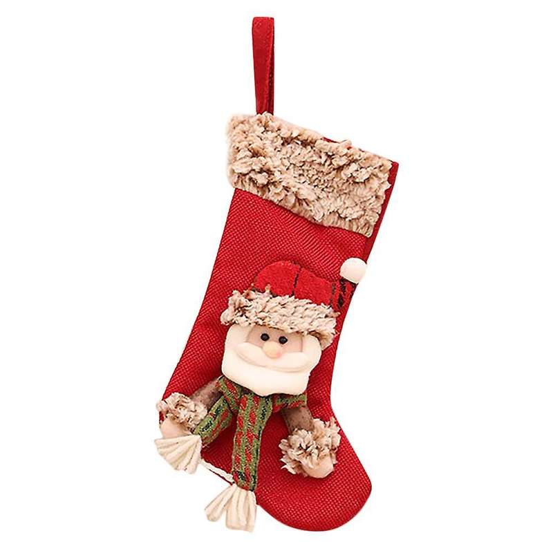 Christmas Stocking Santa Claus Candy Sock Gift Decor Bag, A