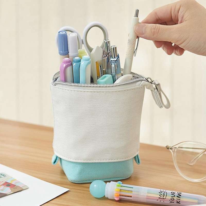 Telescopic Pop-up Pencil Bag Cosmetic Storage Bag for School Office,c