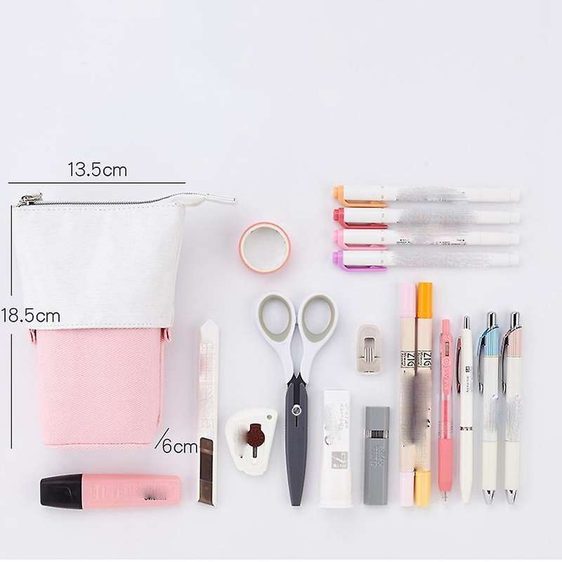 Telescopic Pop-up Pencil Bag Cosmetic Storage Bag for School Office,c