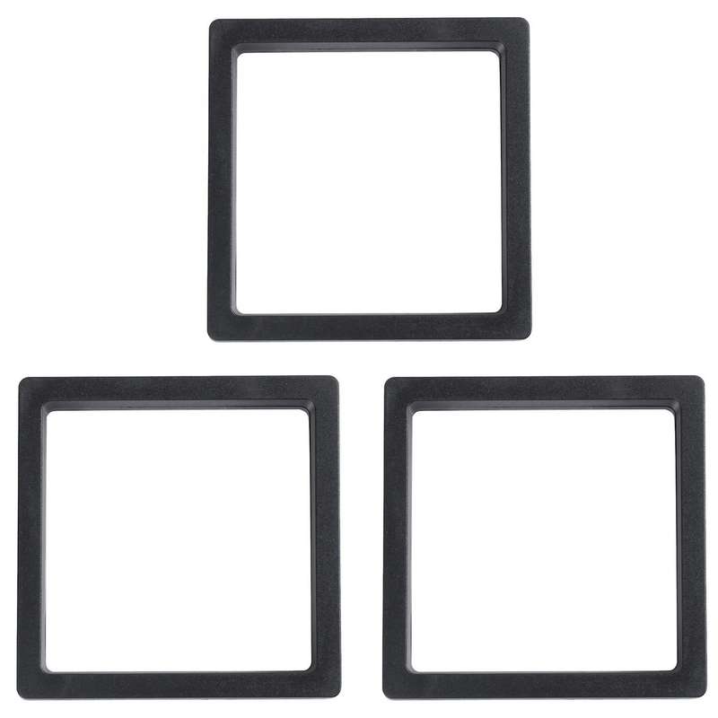 3x Square 3d Albums Floating Frame Display Case,9x9cm(with Base)