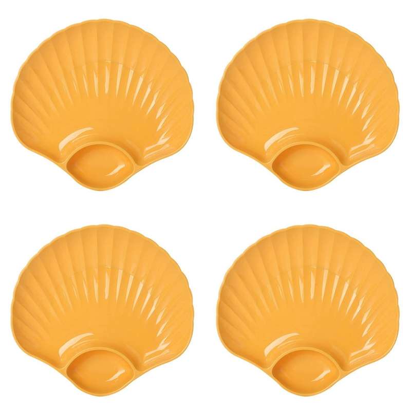 Multi-purpose Plastic Bowls Shell Shape Plate, Snack Serving Tray D