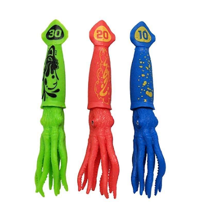 3pcs Squid Toys Pool Toys for Kids Throw Underwater Octopus Bath Toys