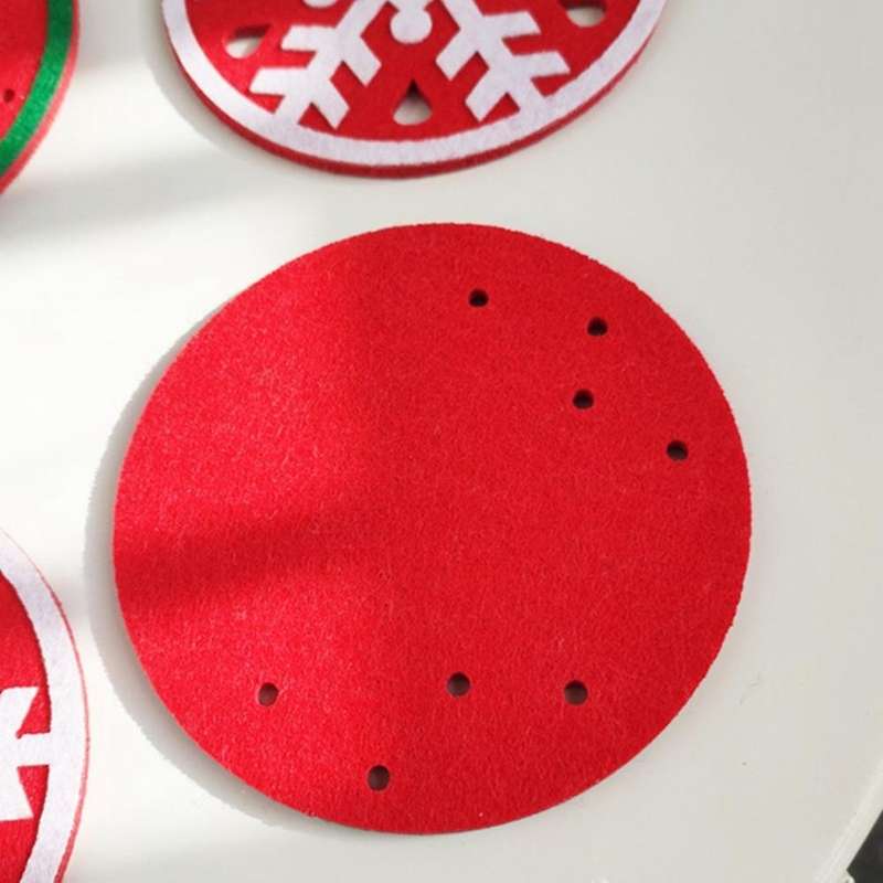 Christmas Cup Mat Snowflake Xmas Tree Printed Placemat for Home Table