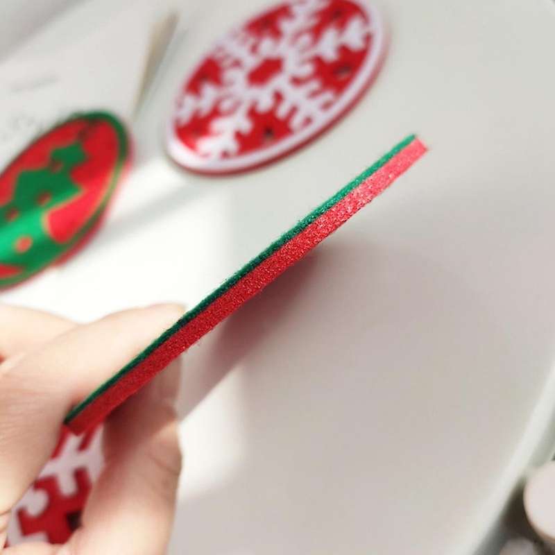 Christmas Cup Mat Snowflake Xmas Tree Printed Placemat for Home Table