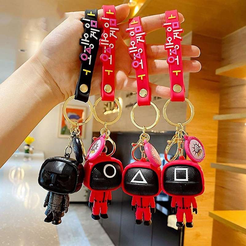 Keychain Pendant Halloween Squid Game Decorations Square