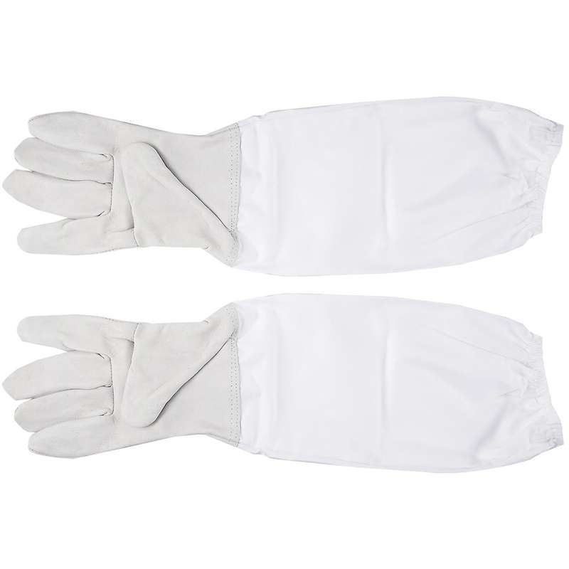 1 Pair Of Gloves with Protective Sleeves Ventilated Professional Anti Bee for Apiculture Beekeeper -