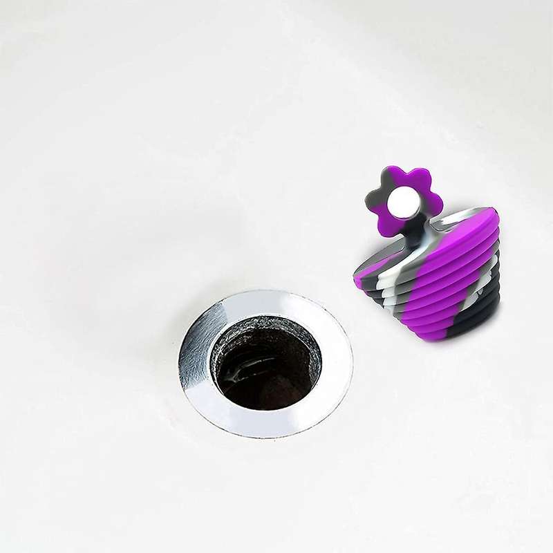2 Pack Silicone Drain Stopper for Shower (blue Purple Camouflage)