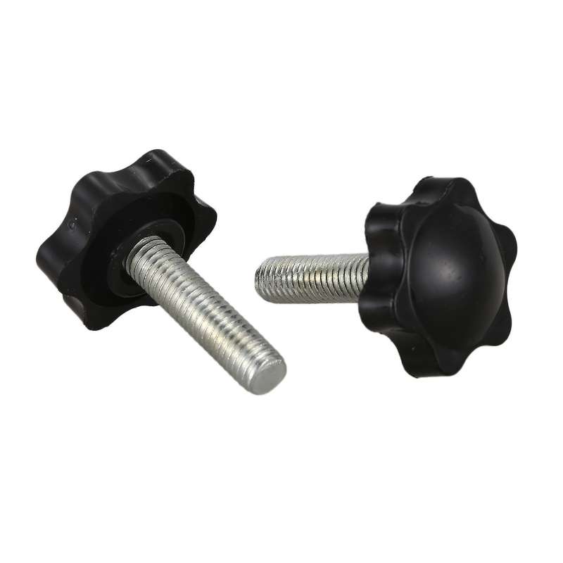 8 Pcs Black Spare Part M8 X 30mm Male Threaded Knurled Grip Star Knob