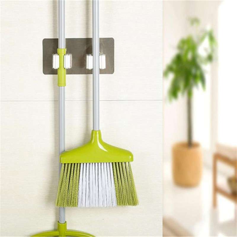 Wall Tile Sticking Mop Organizer Plastic Wall Mounted Hook Organizer