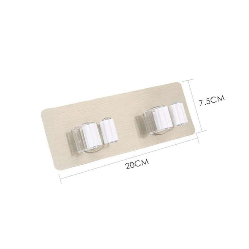 Wall Tile Sticking Mop Organizer Plastic Wall Mounted Hook Organizer