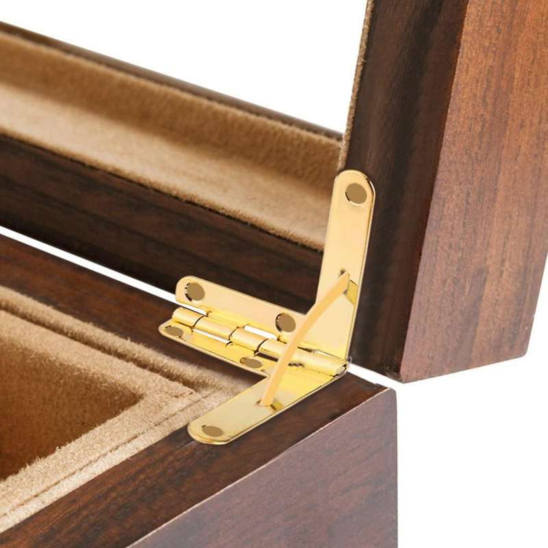 20 Pcs 90 Spring Hinge, for Small Jewelry Wine Clock Door (gold)