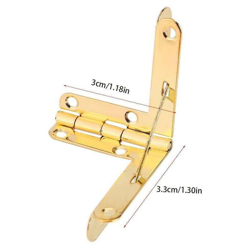 20 Pcs 90 Spring Hinge, for Small Jewelry Wine Clock Door (gold)