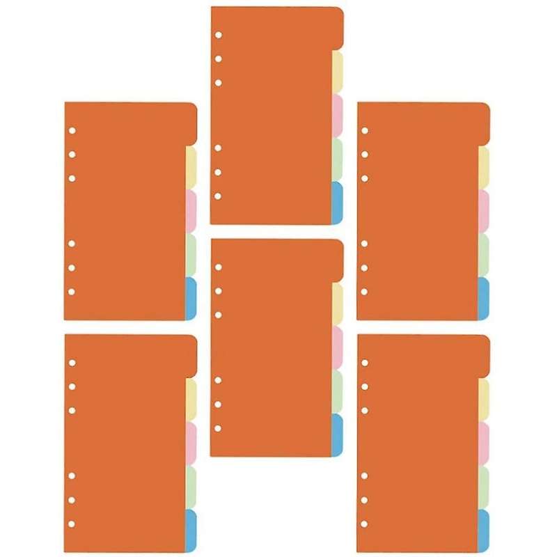 30pcs 6 Ring Binder Dividers A6 Paper Divider Page Indexing Cards