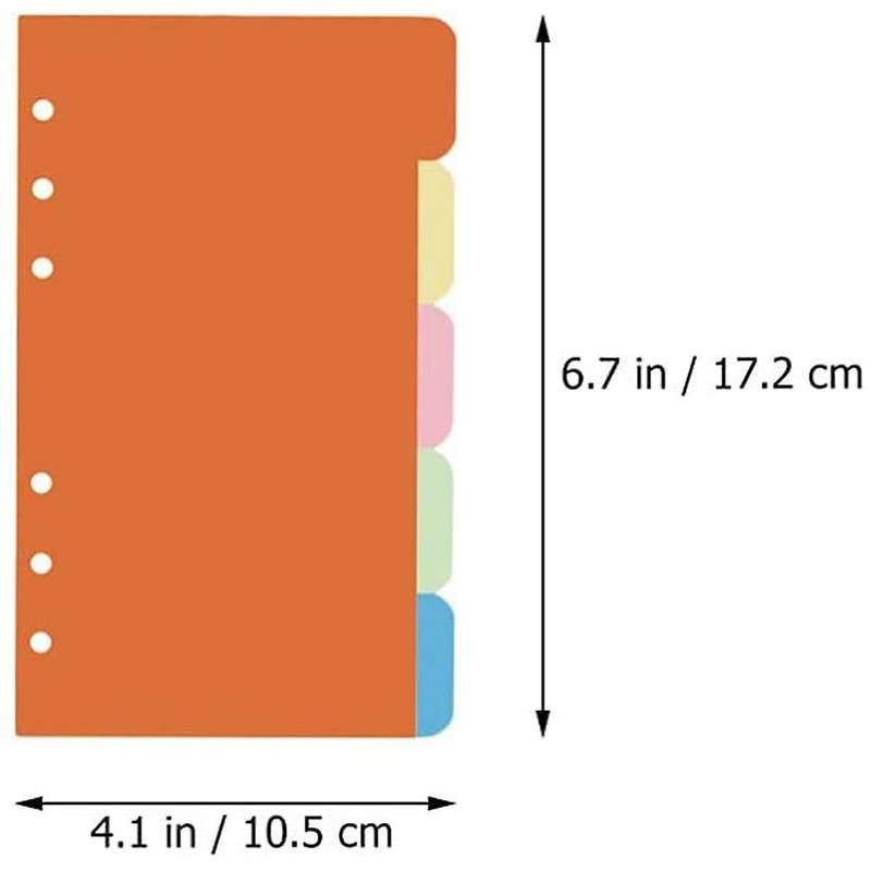 30pcs 6 Ring Binder Dividers A6 Paper Divider Page Indexing Cards