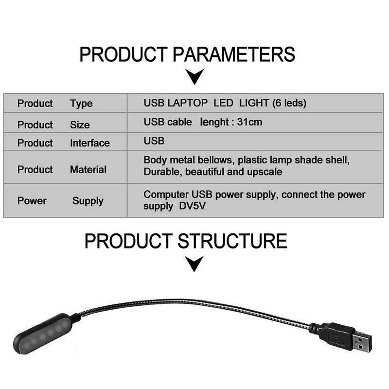 Usb Led Table Lamp Flexible 6leds Usb Lamp for Power Bank Computer