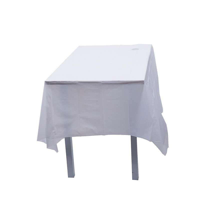 Plastic Tablecloth, White 137cm X 183cm