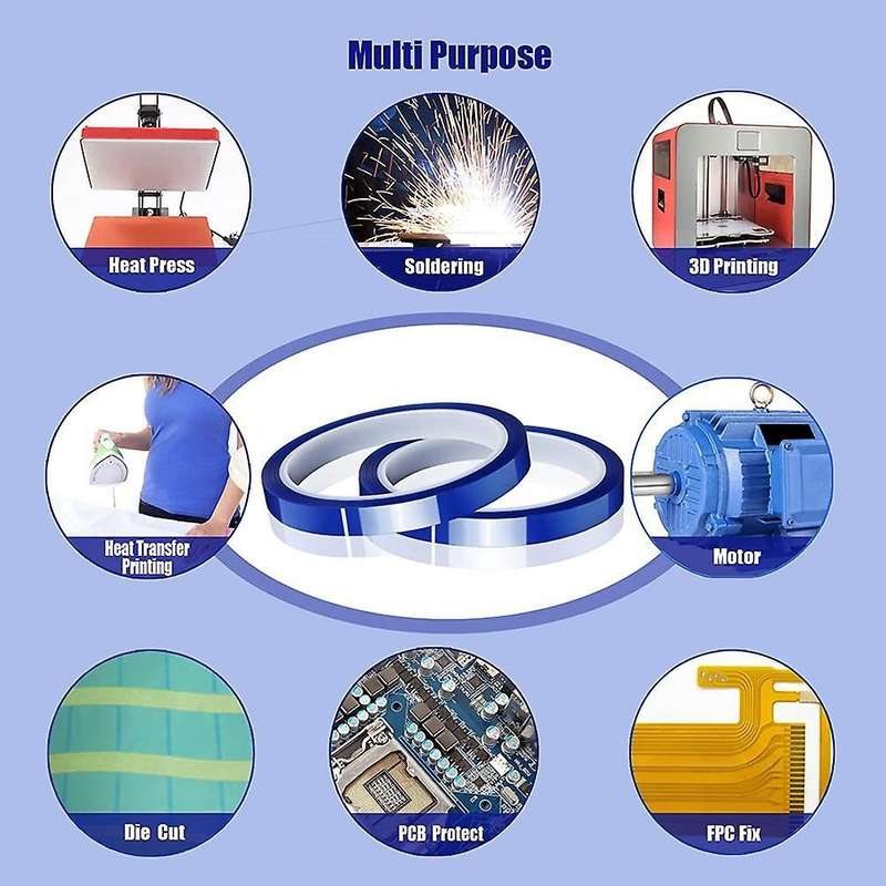 2 Rolls Blue Heat Tape Heat Transfer Tape for Heat Sublimation Press