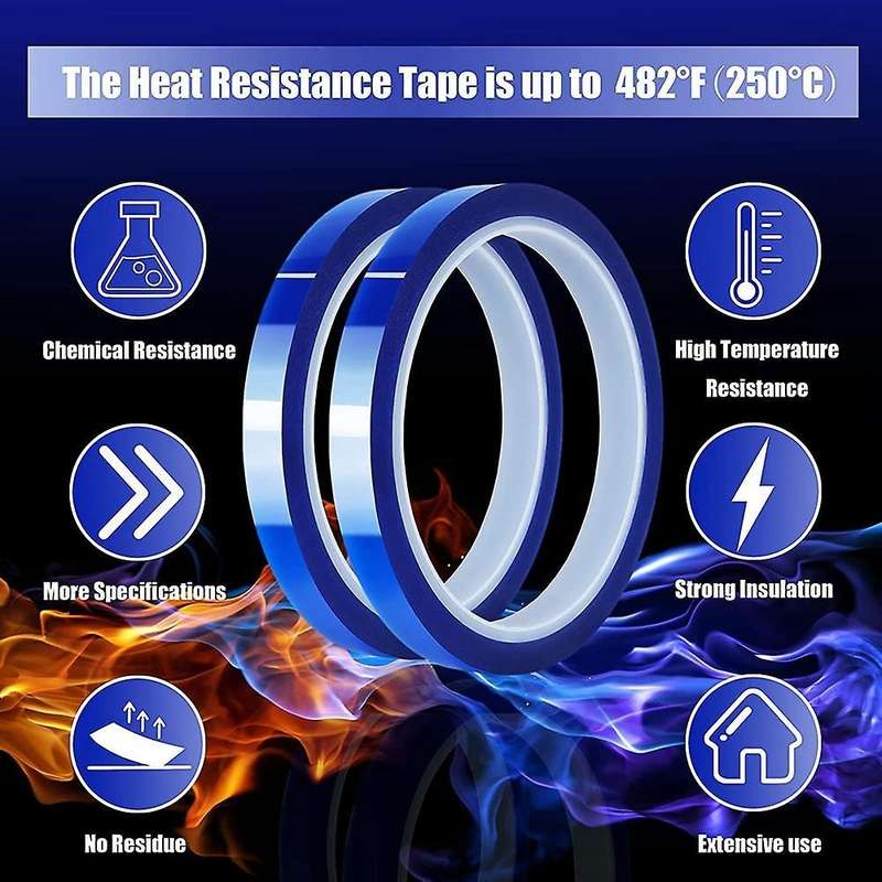 2 Rolls Blue Heat Tape Heat Transfer Tape for Heat Sublimation Press