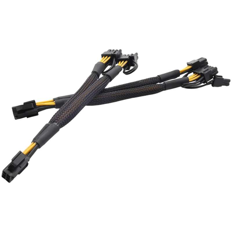 2 Pcs 8 Pin (6+2) Image Card Gpu Vga Y-splitter Extension Cable