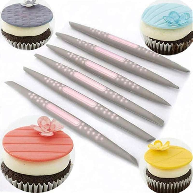 6pcs Silicone Fondant Cake Decorating Flower Modelling Pen Sugarcraft