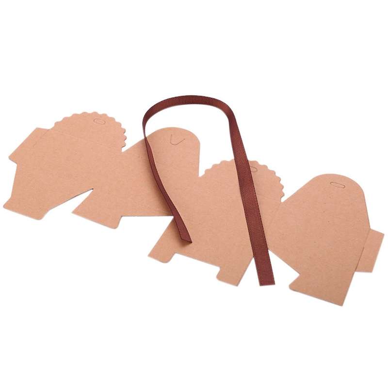 10pcs Retro Kraft Paper Box, Small Single Cake Box Packaging Brown