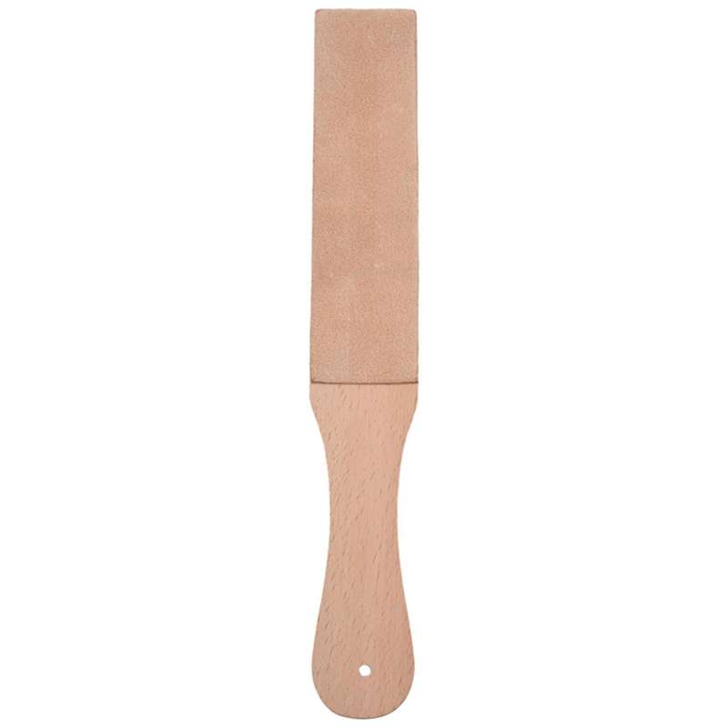 Knife Sharpener Set Wooden Handle Leather Sharpening Strop