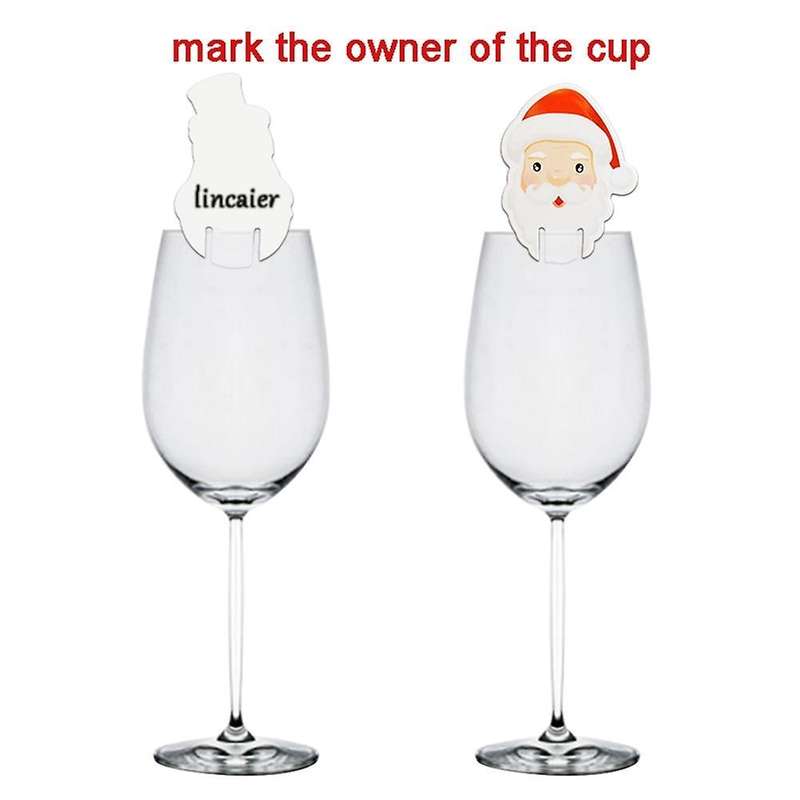 Christmas Cup Card Xmas Party Santa Hat Wine Glass Decoration G