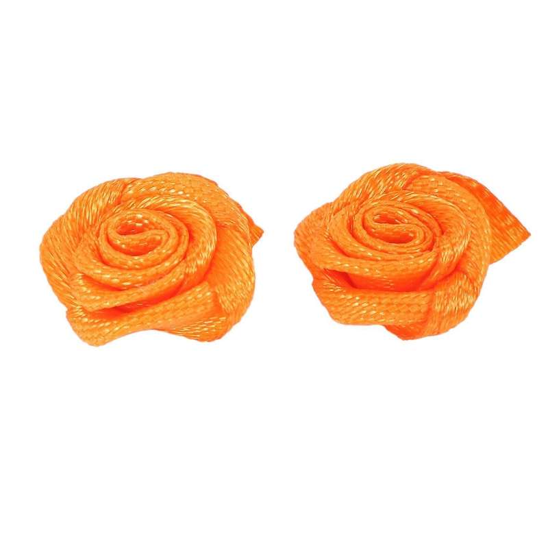 200pcs/lot Mini Handmade Satin Rose Ribbon Fabric Flower Appliques