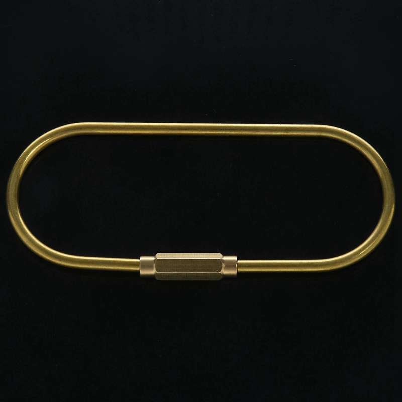 Keychain with Lock Golden Carabiner Survival Camping Equipment Large
