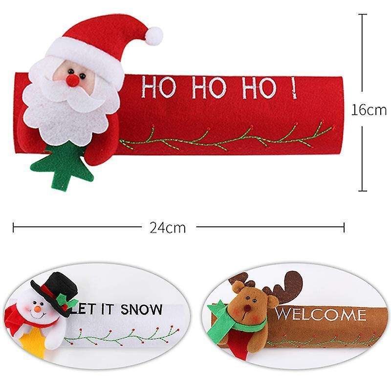 Christmas Fridge Microwave Door Handle Cover Xmas Party Decor-a