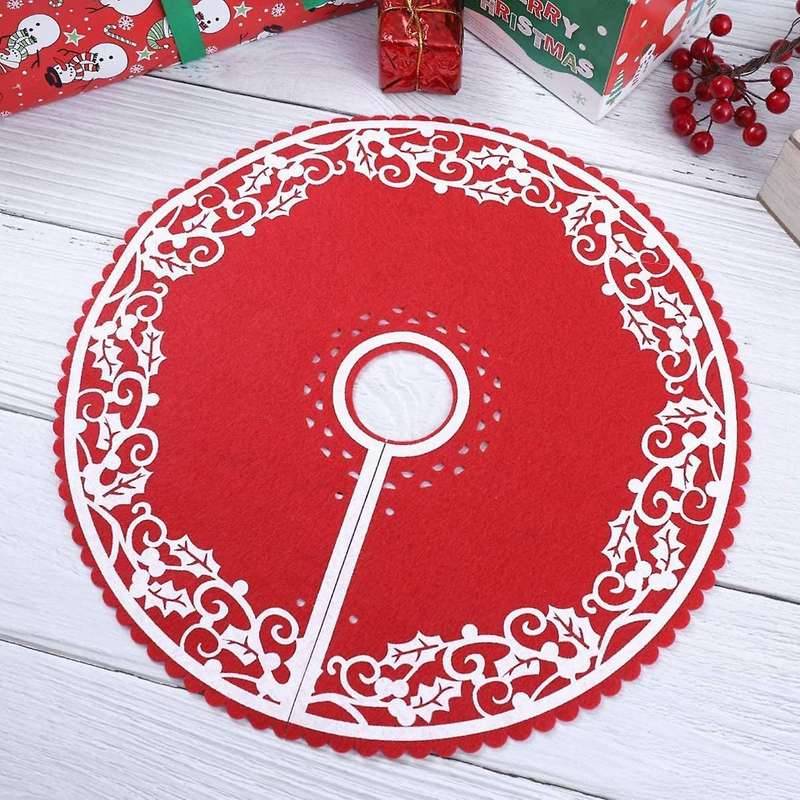 2 Pcs Christmas Tree Skirt - for New Year Party Xmas Decoration