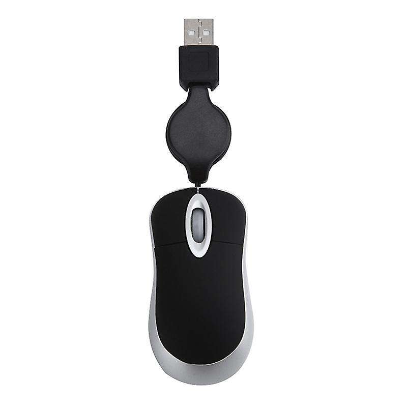 Usb Wired Mouse Cable Tiny Small Mouse for Windows 98(black)