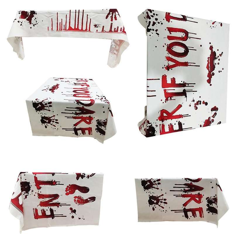 Halloween Ghost Hand Footprints Tablecloth Theme Party Decoration