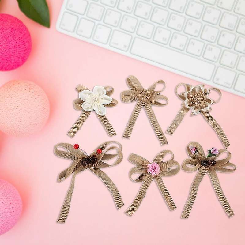 6pcs Christmas Tree Topper Bowknot for Indoor Outdoor Christmas Party
