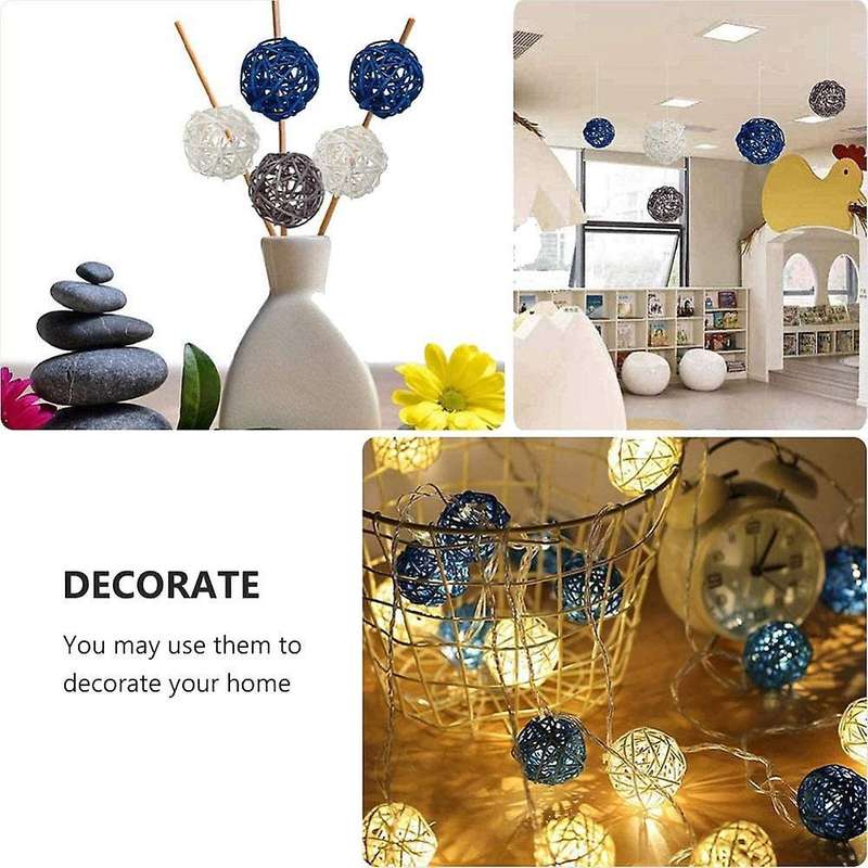 15pcs Rattan Balls Ball Orbs Vase Fillers Table Decor, for Ceiling