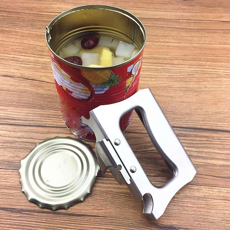 Stainless Steel One-handed Can Opener, Bottle Opener, Kitchen Gadget