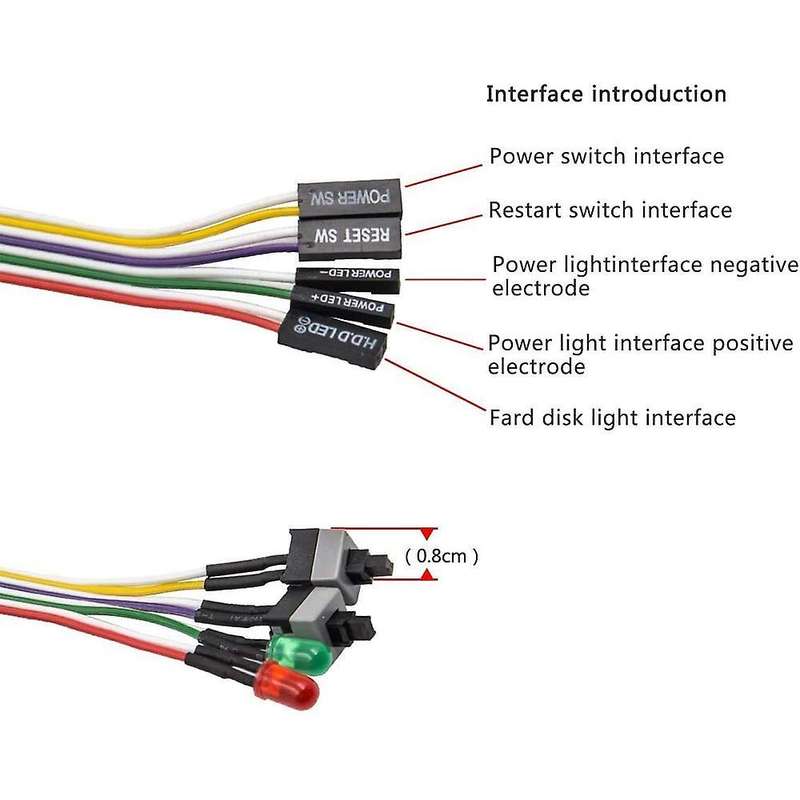 3pcs Computer Case Atx Power On Off Reset Switch Cable With