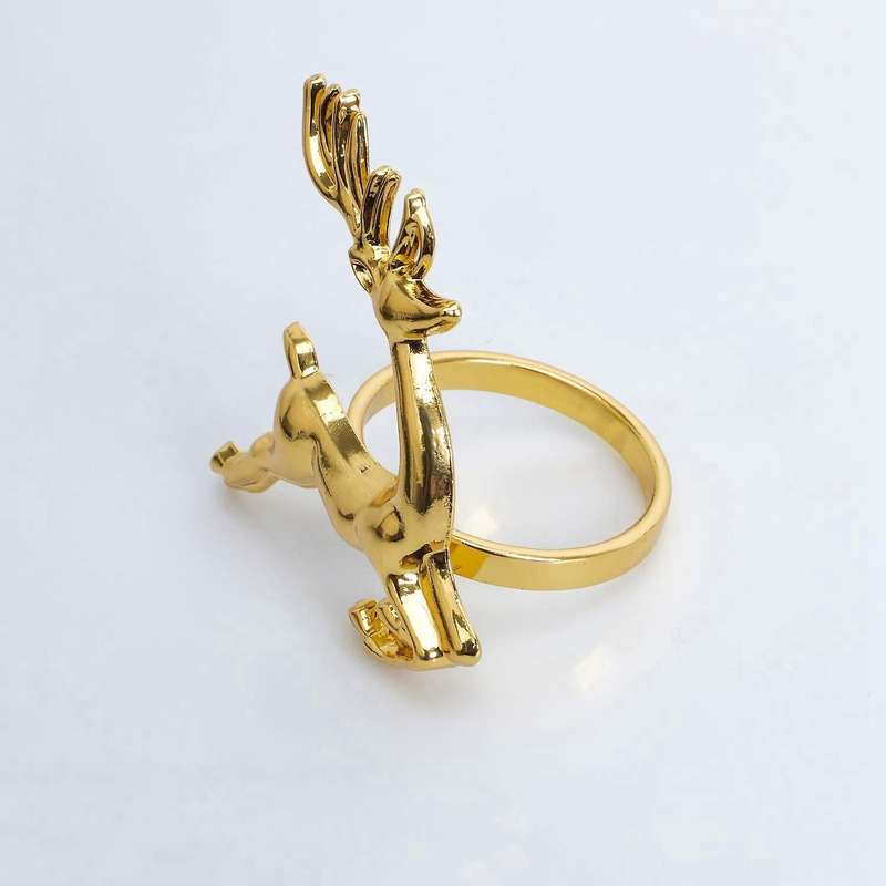 6pcs Gold Elk Napkin Rings for Place Settings,christmas,&home Kitchen