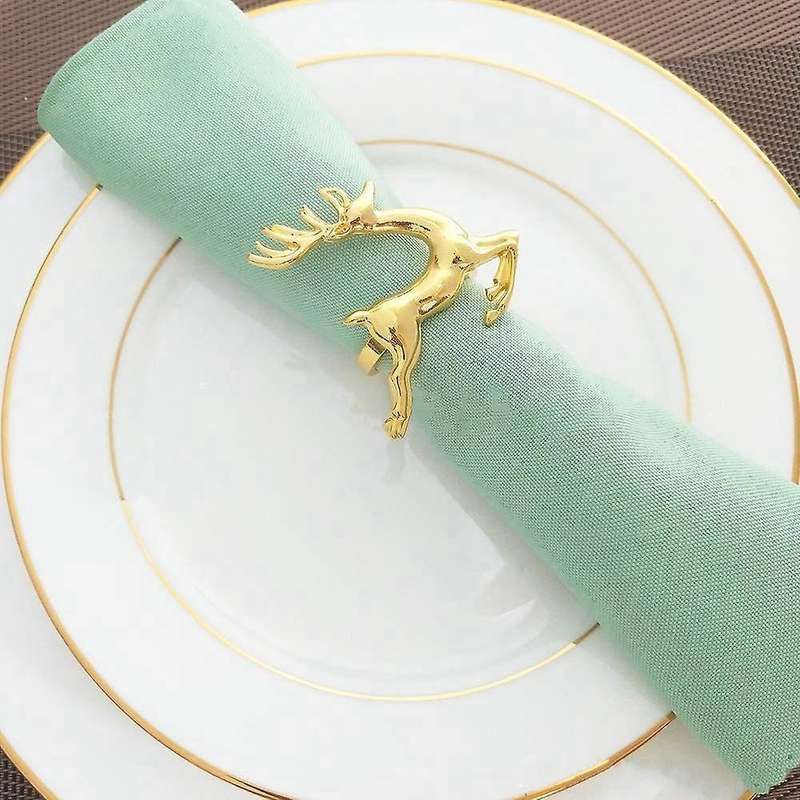 6pcs Gold Elk Napkin Rings for Place Settings,christmas,&home Kitchen
