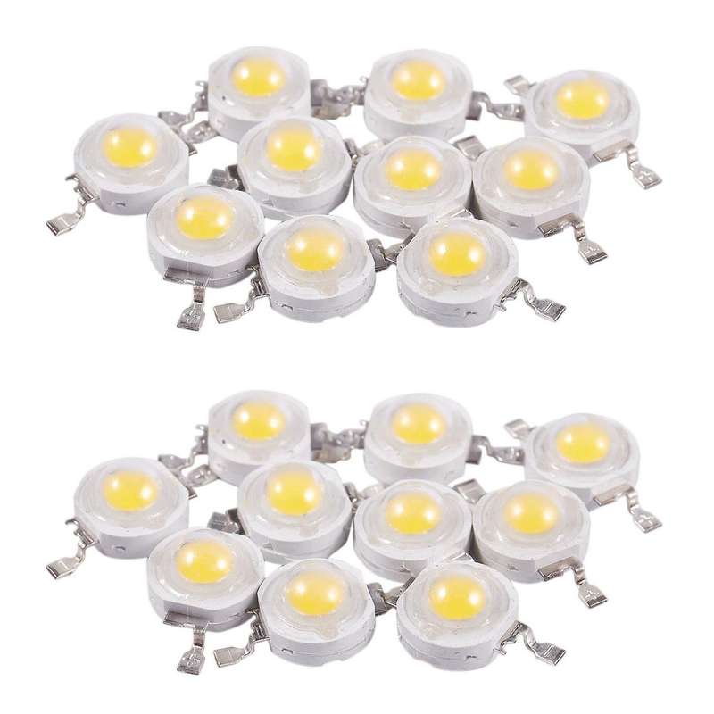 20pcs 1w Power Saving Warm White Led Lamp Beads Transmitter 95-100lm