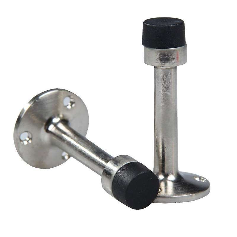 2pcs Cylinder Stainless Steel Door Stop Door Stoppers Stopper 75mm Buffer Wall Mounted
