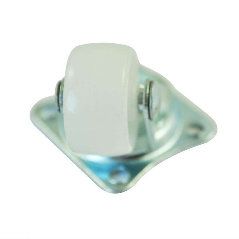4 Pcs 1" Plastic Wheel Rectangle Top Plate Fixed Swivel Caster Set