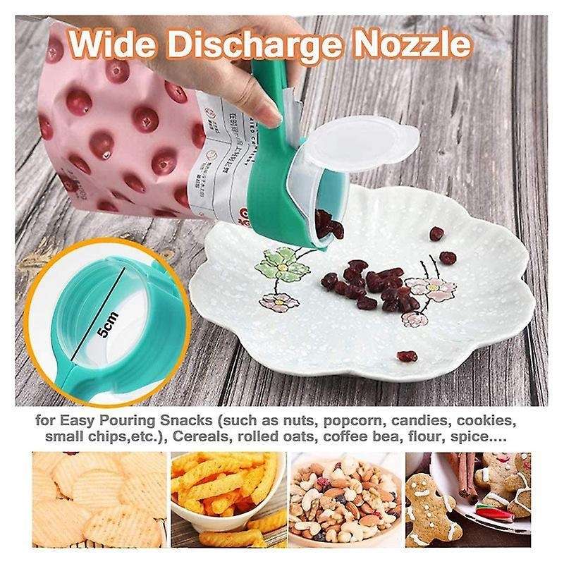 4 Pack Storage Bag Sealing Clips with Pour Spouts,for Food Storage