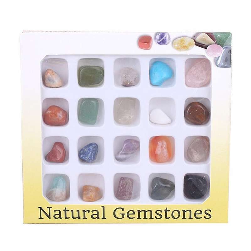 20pcs Gemstone Polished Healing Chakra Stone Decoration Crafts