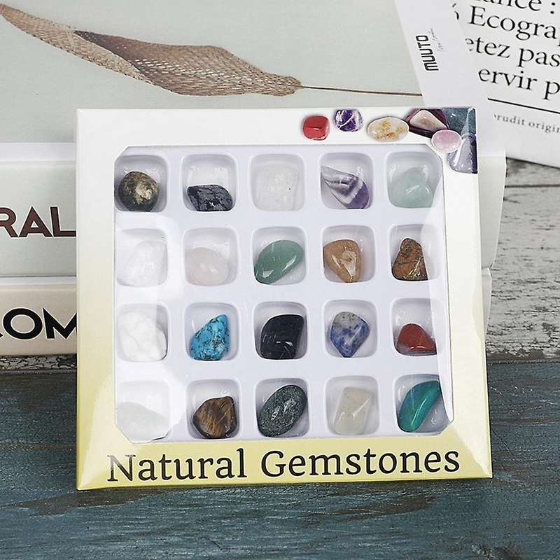 20pcs Gemstone Polished Healing Chakra Stone Decoration Crafts