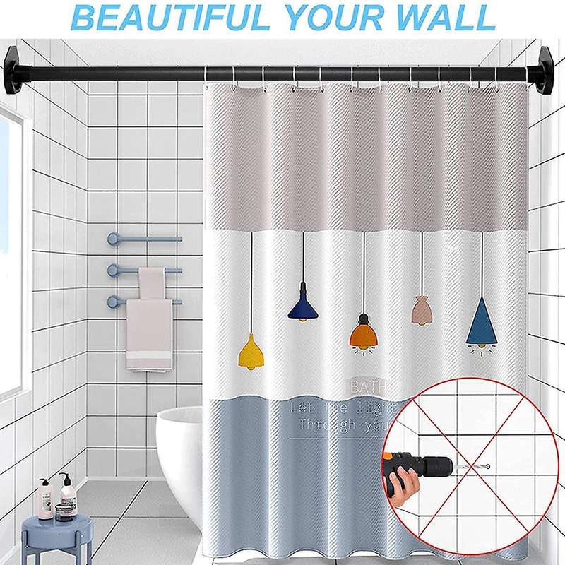 Matte Curtain Rod Wall Mount Bracket Advanced Sticky Shower Rod