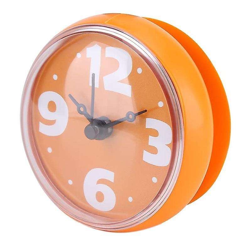 Shower Clock Diameter 7cm Arabic Numerals Dial for Kitchen (orange)