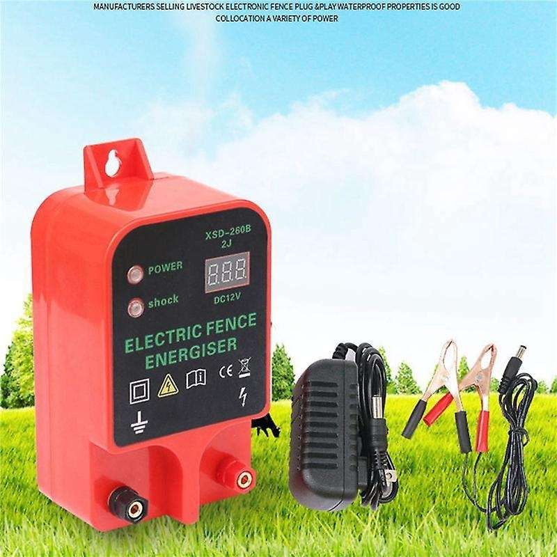 Electric Fence Energizer Livestock Controller Lcd Display Eu Plug