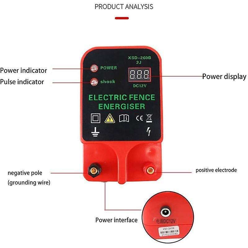 Electric Fence Energizer Livestock Controller Lcd Display Eu Plug